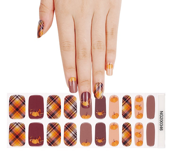 Harvest Plaid Semi Cured Gel Nail Wraps