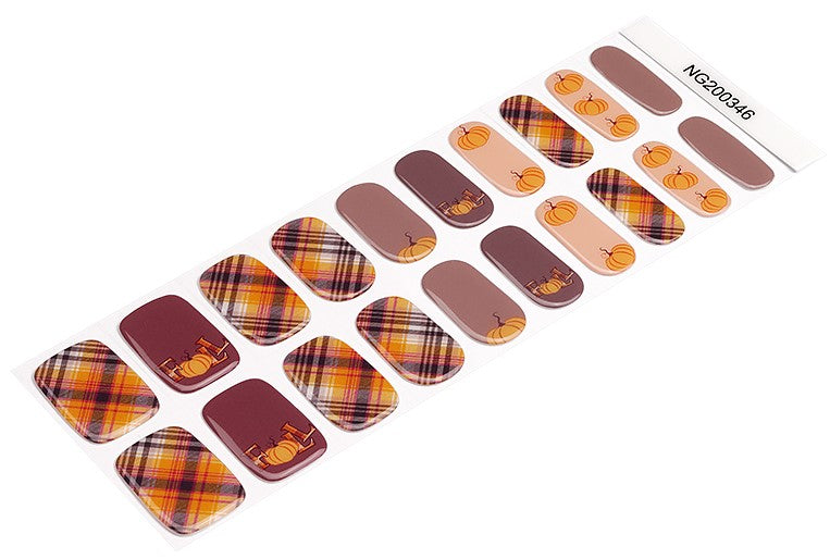 Harvest Plaid Semi Cured Gel Nail Wraps