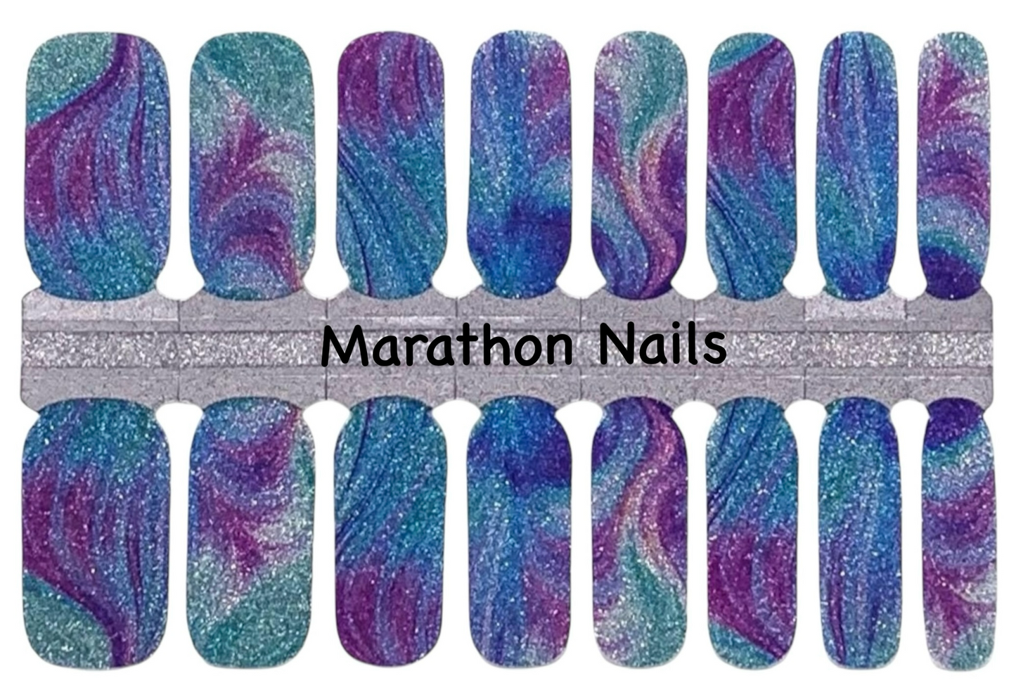 Blue Kaleidoscope Nail Wraps