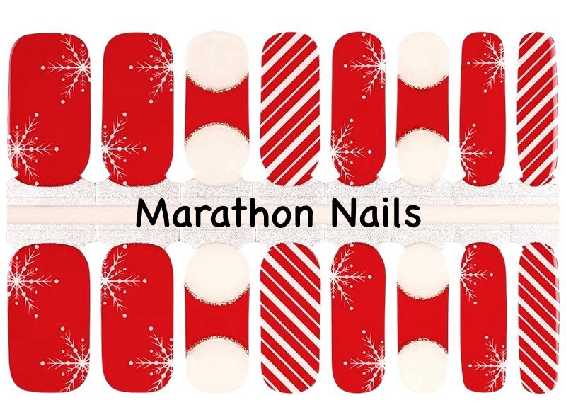 Peppermint Snowflakes Nail Wraps