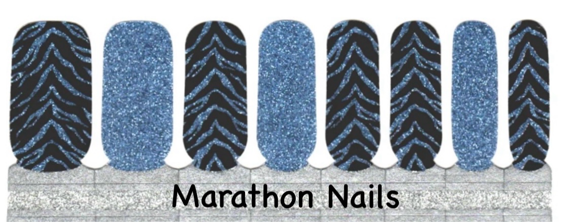 Blue Zebra Nail Wraps