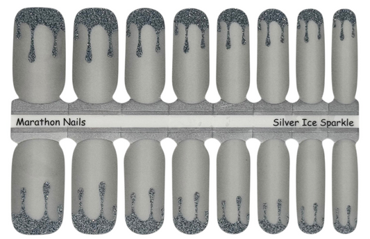 Silver Ice Ombre with Sparkle Exclusive  Nail Wraps