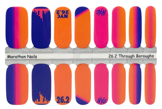 26.2 Through Boroughs - New York City Marathon Nails - Exclusive Nail Wraps