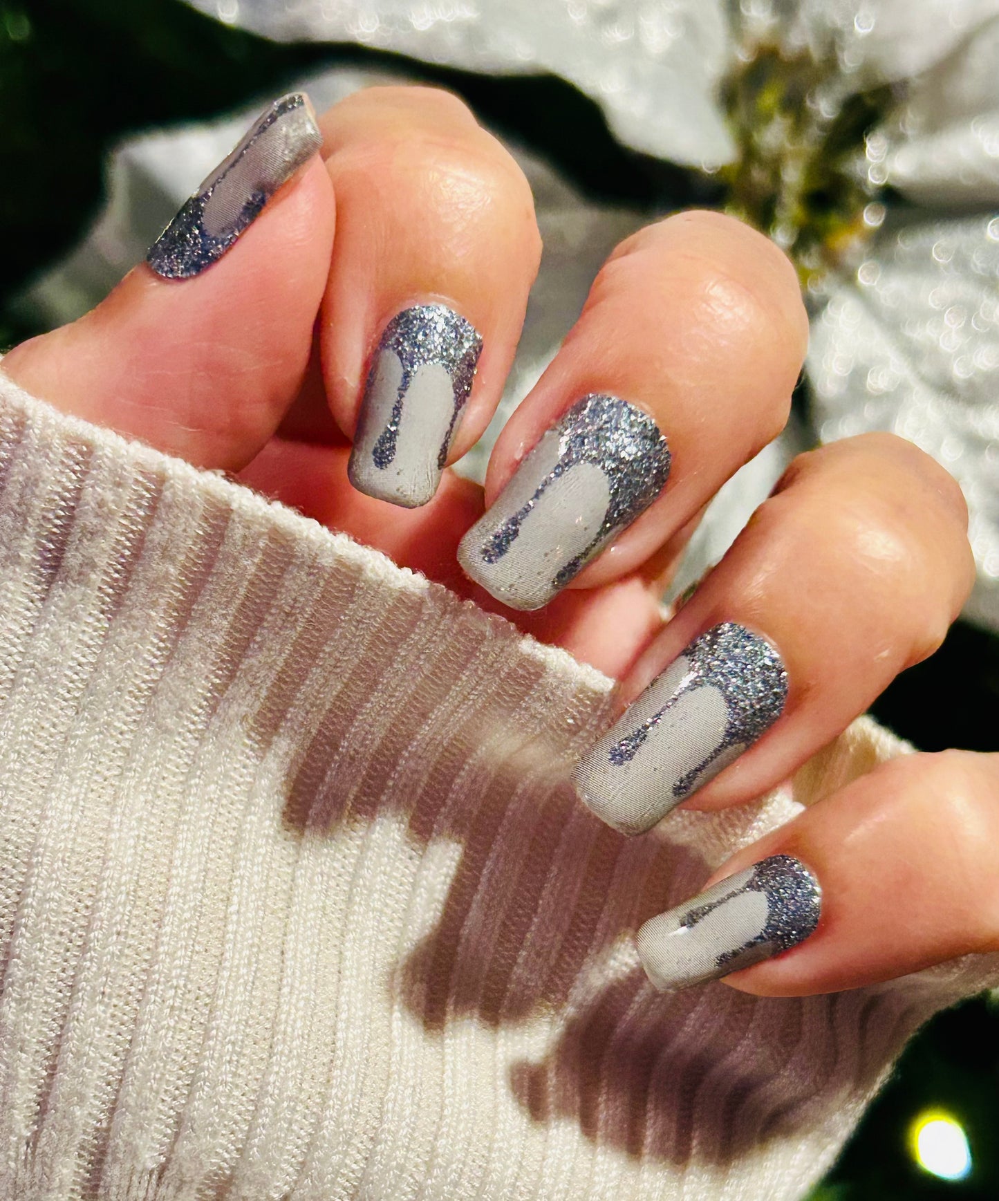Silver Ice Ombre with Sparkle Exclusive  Nail Wraps