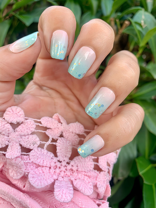 Aqua Shimmer Nail Wraps