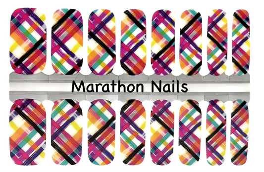 Pink Plaid Nail Wraps