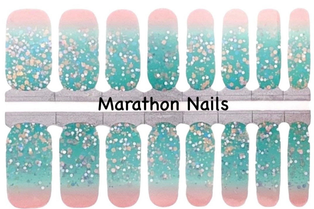 Aqua Shimmer Nail Wraps