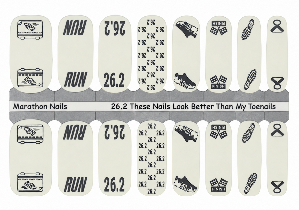 These Nails Look Better Than My Toenails - Any Marathon Overlay Nail Wraps - Exclusive Design Marathon Nail Wraps