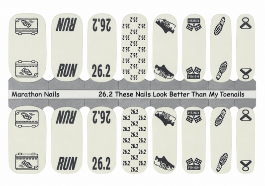 These Nails Look Better Than My Toenails - Any Marathon Overlay Nail Wraps - Exclusive Design Marathon Nail Wraps