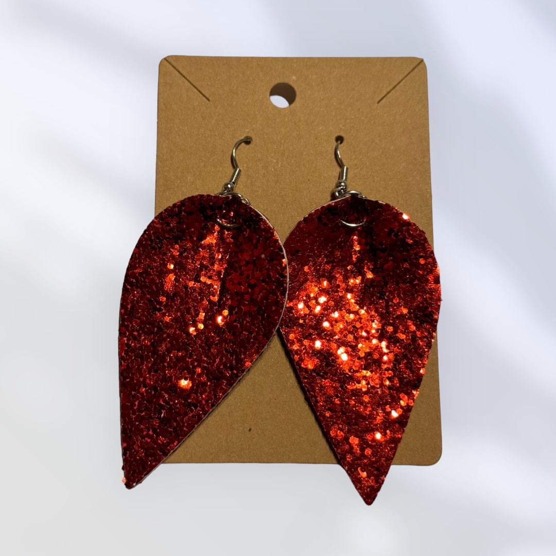 Red Glitter Earrings