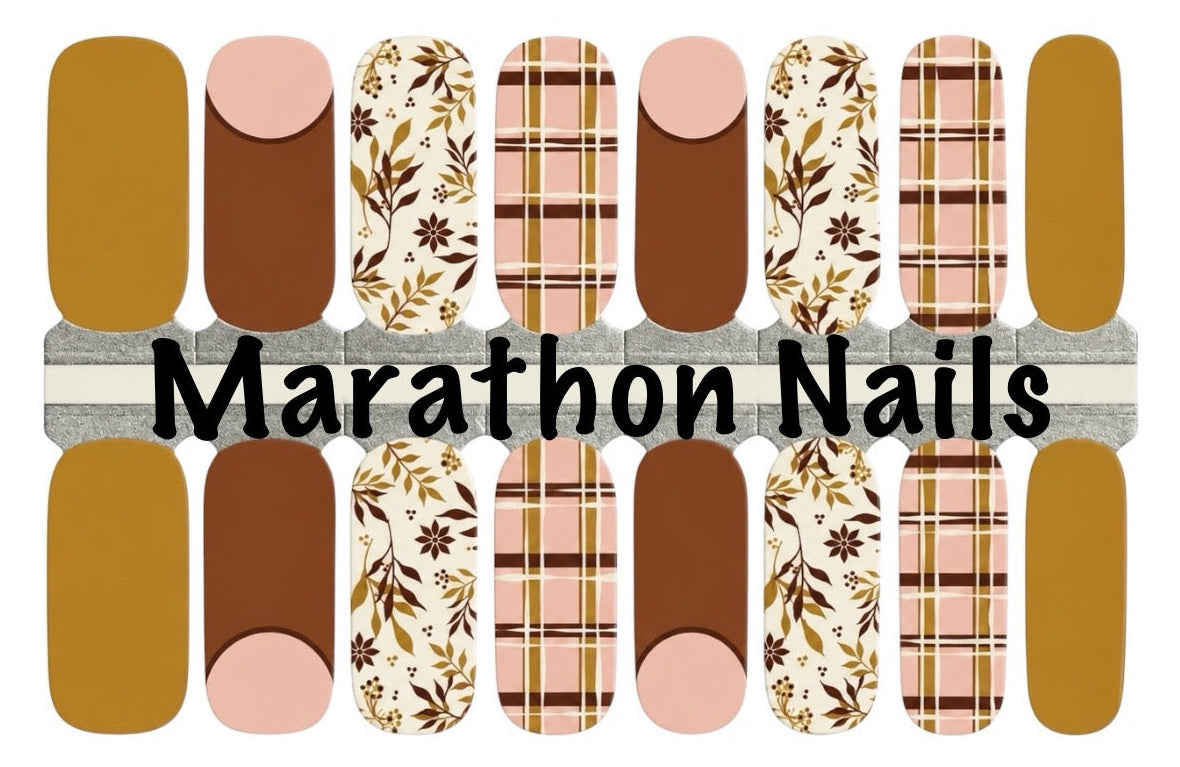 Brown Plaid Tips Nail Wraps