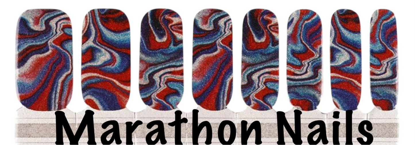 Patriotic Swirl Nail Wraps