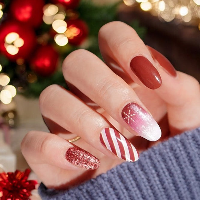 Peppermint Sparkle Nail Wraps