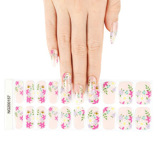 Flower Semi Cured Gel Nail Wraps