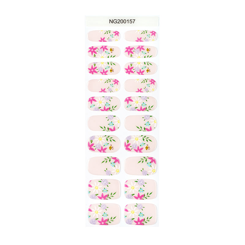 Flower Semi Cured Gel Nail Wraps