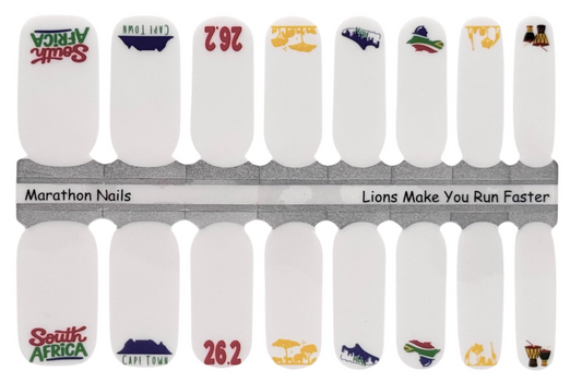 Lions Make You Run Faster - Cape Town Marathon Nails - Exclusive  Nail Wraps