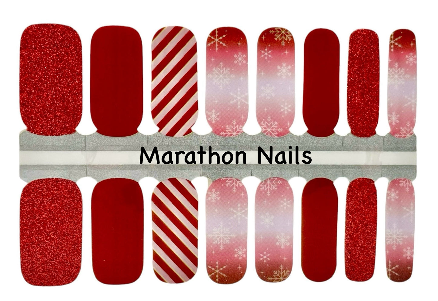 Peppermint Sparkle Nail Wraps