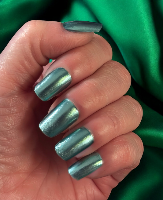 Green Chrome Amp Nail Wraps