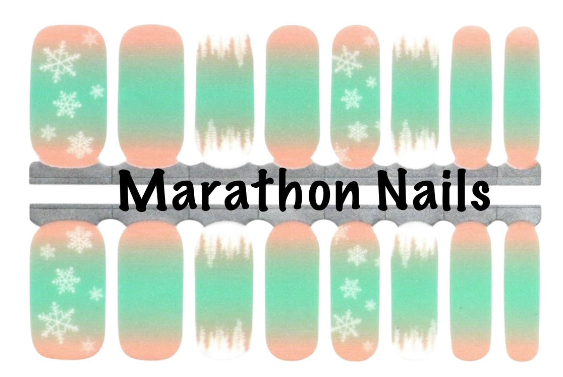 Frosted Mint Snowflakes Nail Wraps