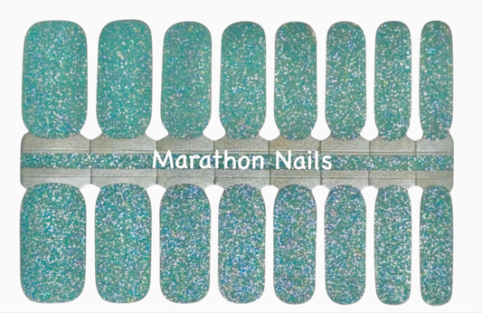 Mint Sparkle Glitter Nail Wraps