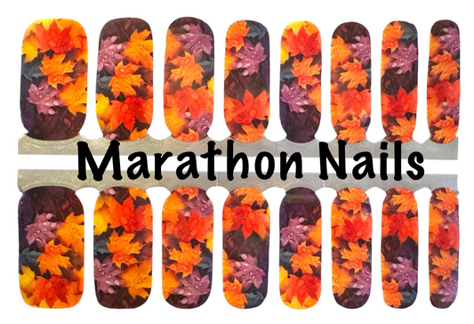 Maple Leaf Glow Fall Nail Wraps