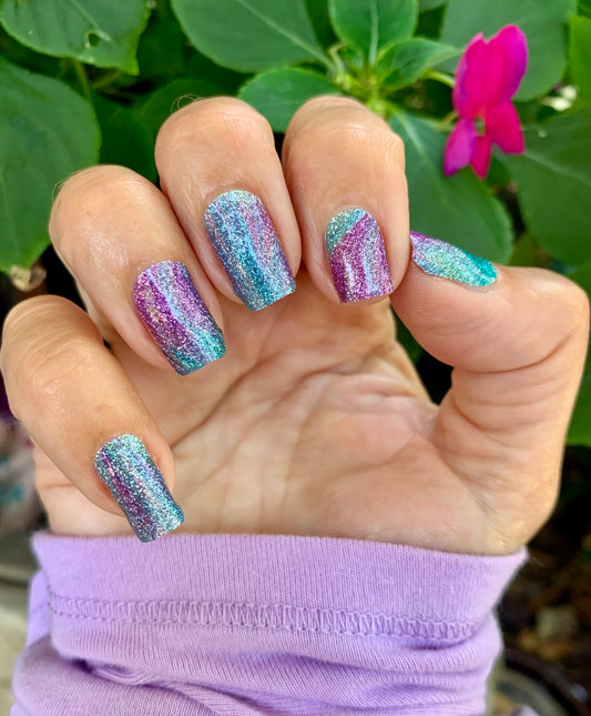 Blue Kaleidoscope Nail Wraps