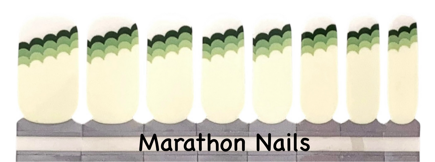 Green Wave Overlay Nail Wraps