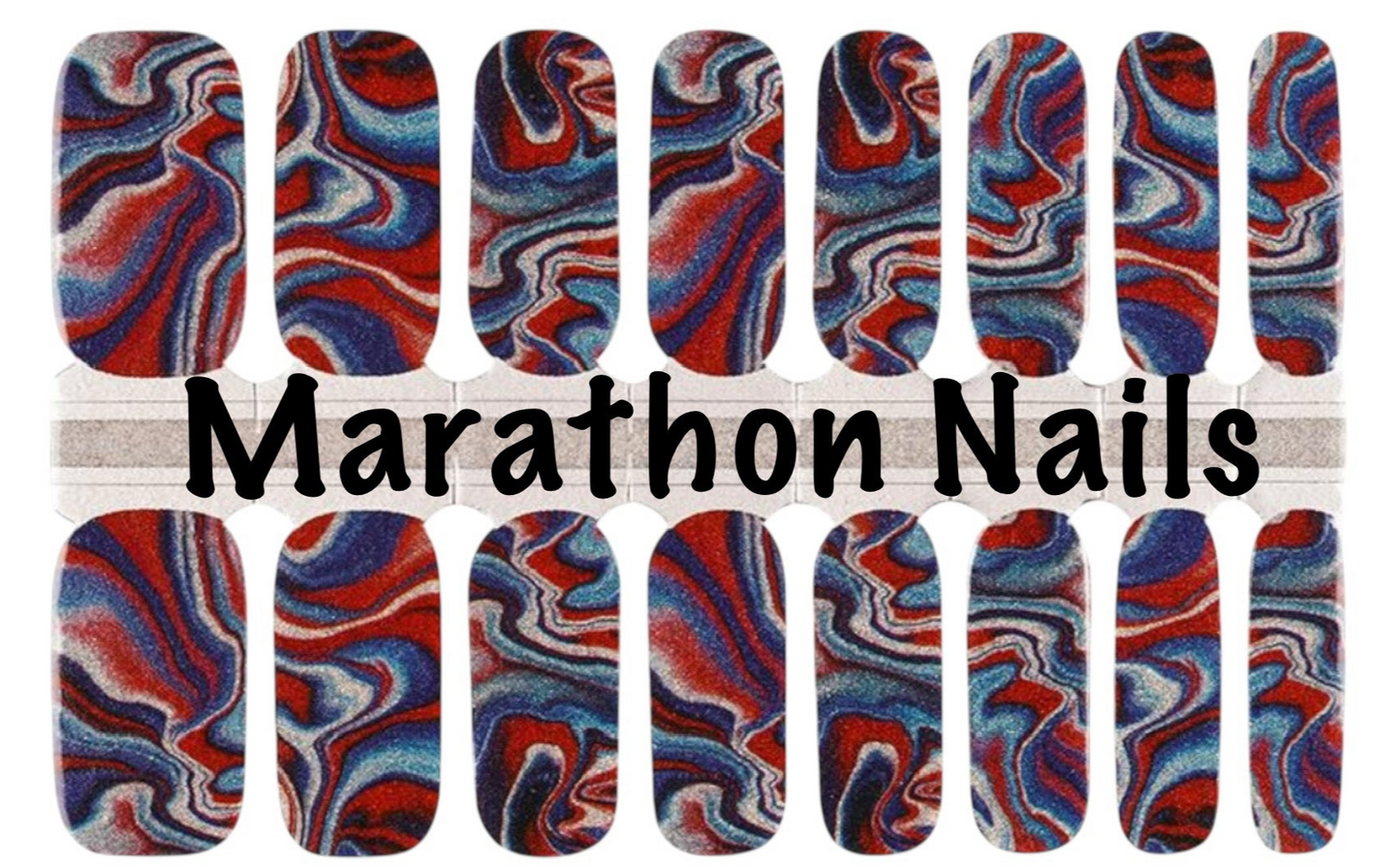 Patriotic Swirl Nail Wraps