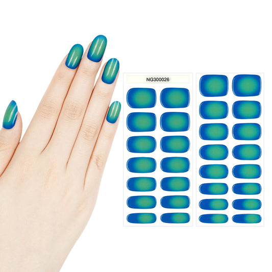 Green Flare 30ct Semi Cured Gel Nail Wraps