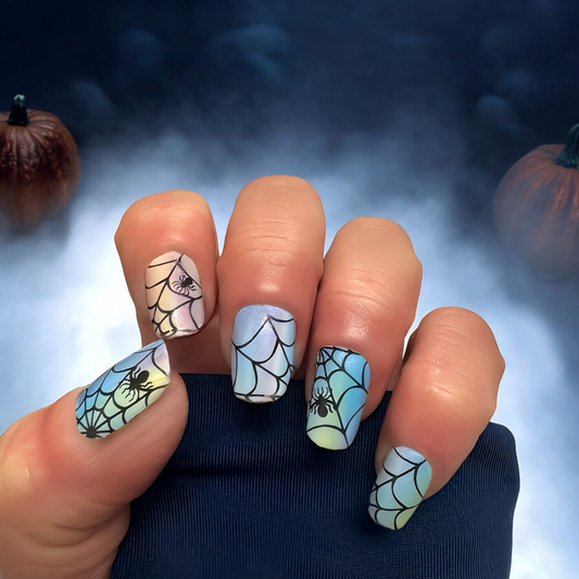 Glistening Spider Webs Nail Wraps