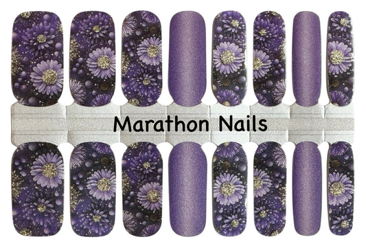 Purple Posy Nail Wraps