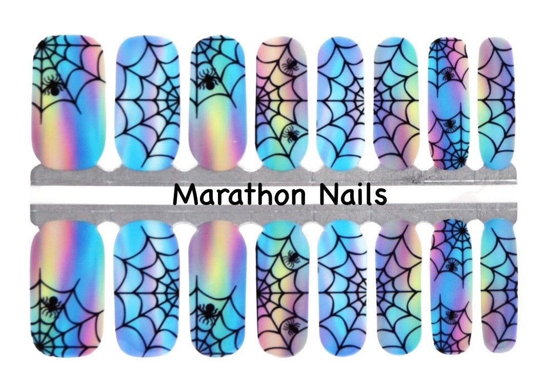 Glistening Spider Webs Nail Wraps