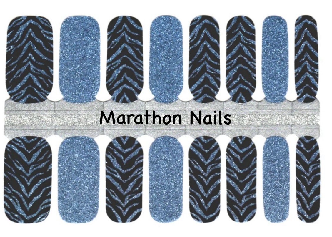 Blue Zebra Nail Wraps