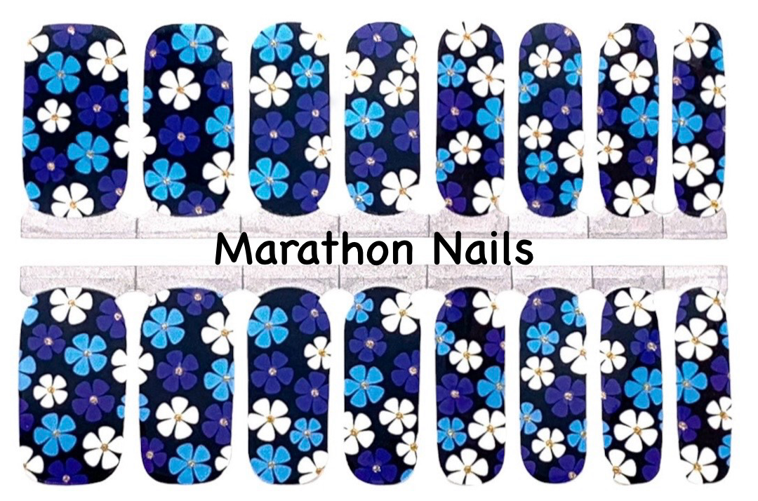 Blue Daisies Nail Wraps