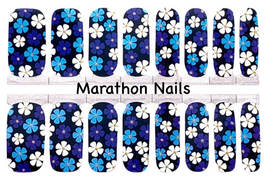 Blue Daisies Nail Wraps