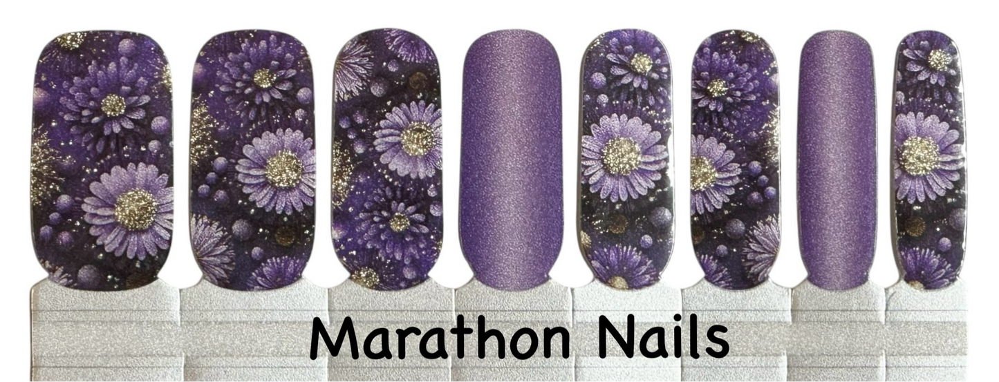 Purple Posy Nail Wraps