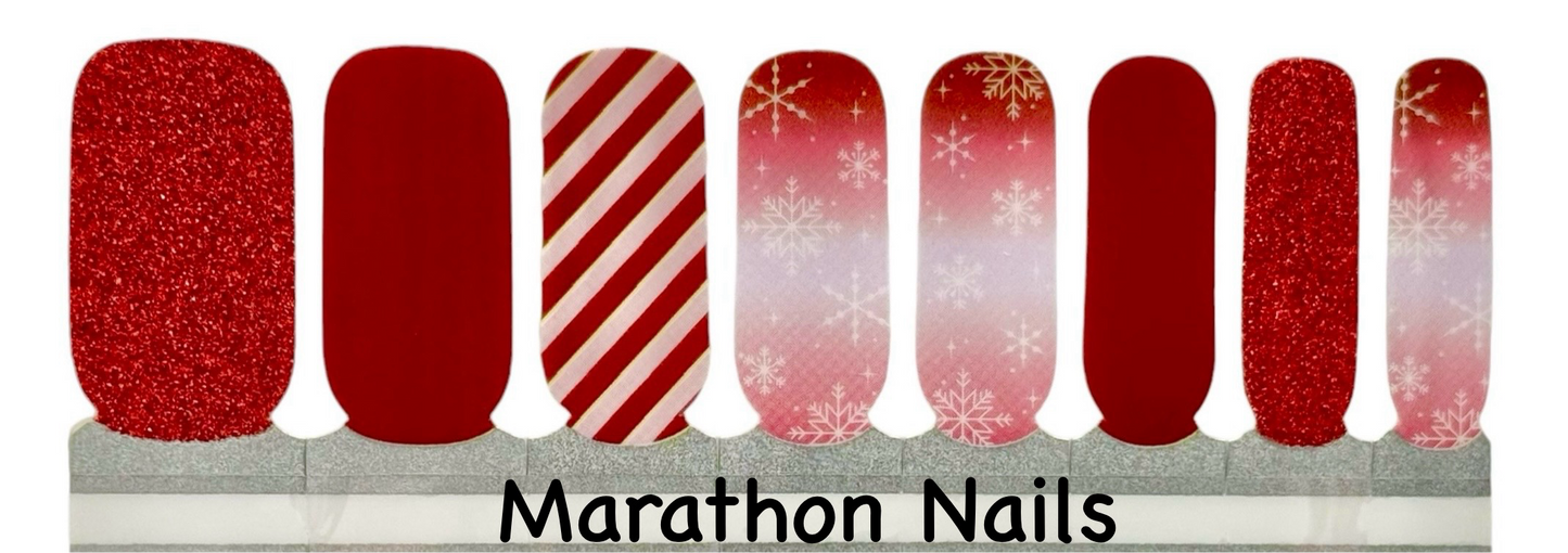 Peppermint Sparkle Nail Wraps