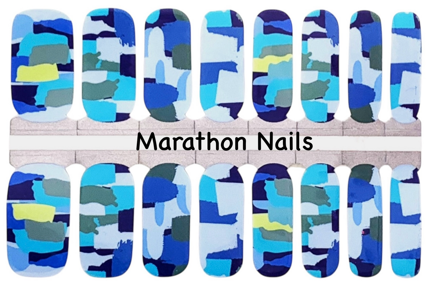 Blue Camo Nail Wraps