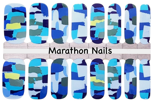 Blue Camo Nail Wraps