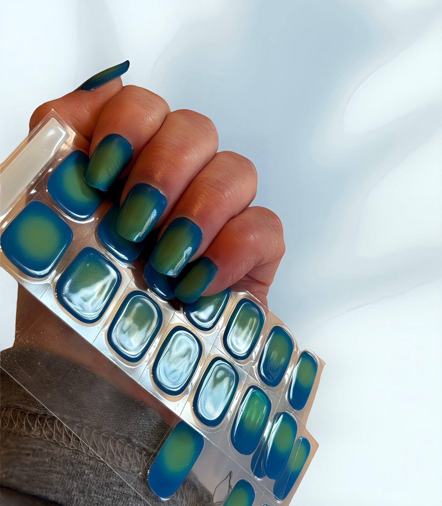 Blue Burst 30ct Semi Cured Gel Nail Wraps