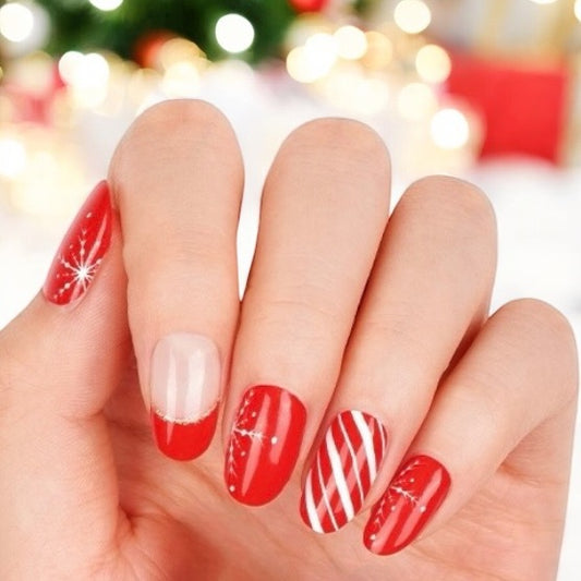 Peppermint Snowflakes Nail Wraps