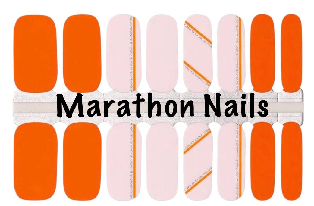 Orange Lines Nail Wraps