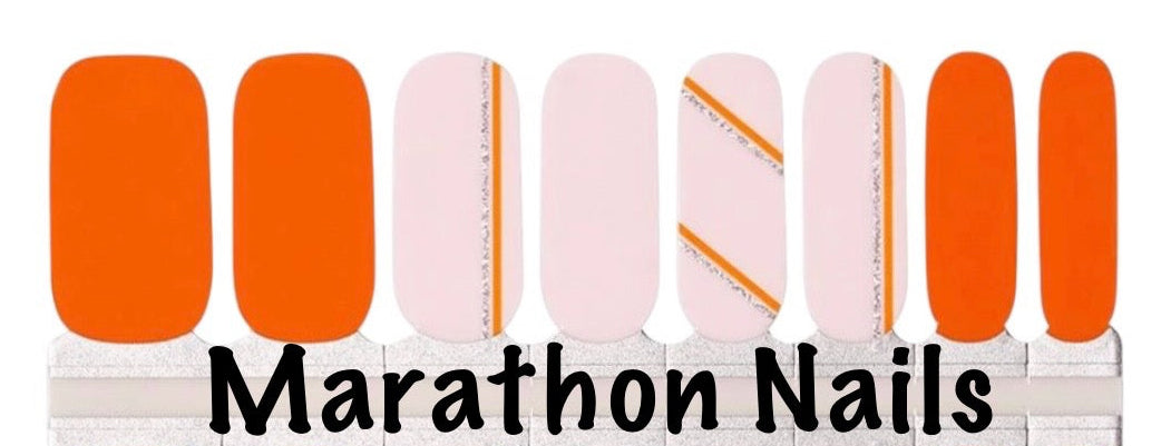 Orange Lines Nail Wraps