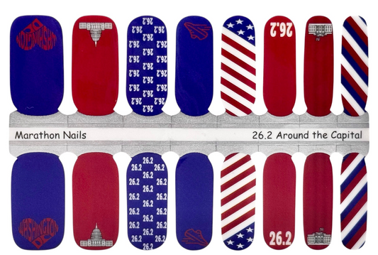 26.2 Around the Capital - Patriotic Marathon Nail Wraps - Exclusive  Nail Wraps