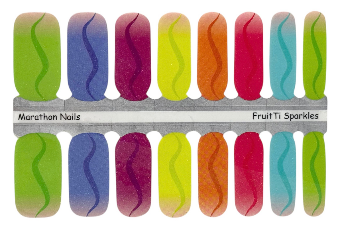 Spring Nail Wraps Fruit Ti Sparkle Exclusive Nail Wraps – Marathon Nails
