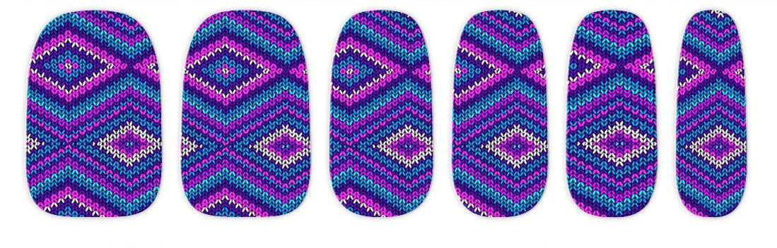 Blue Aztec Nail Wraps