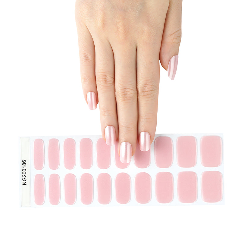 Pearl Pink Semi Cured Gel Nail Wraps